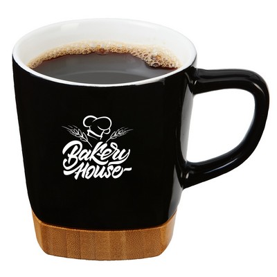 11 Oz. Ceramic Coffee Mug with Removable Bamboo Coaster